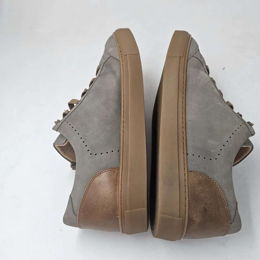 Warfield & Grand Seawall Low Top Sneaker Gray Tan Mens Size 10 Leather